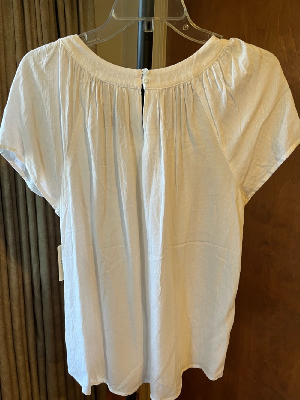 St. John's Bay White Pintuck Scoop-Neck Blouse - Picture 3 of 3